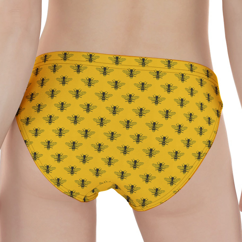 Yellow Bee Pattern Print Women's Panties