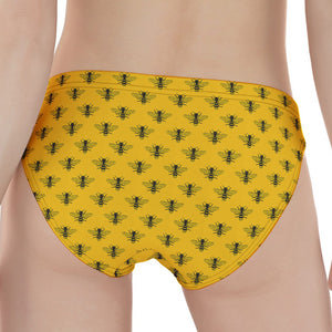 Yellow Bee Pattern Print Women's Panties