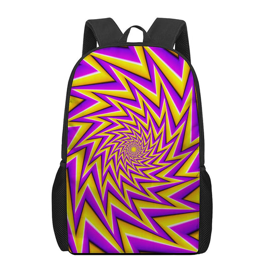 Yellow Big Bang Moving Optical Illusion 17 Inch Backpack