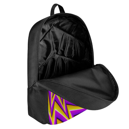 Yellow Big Bang Moving Optical Illusion 17 Inch Backpack