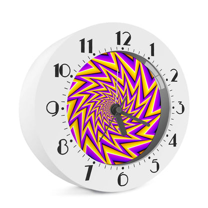 Yellow Big Bang Moving Optical Illusion Alarm Clock