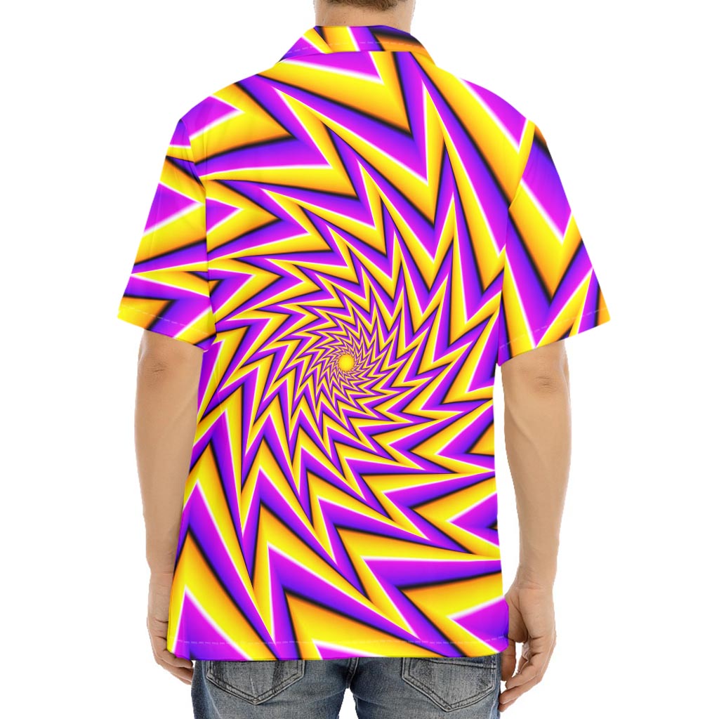 Yellow Big Bang Moving Optical Illusion Aloha Shirt