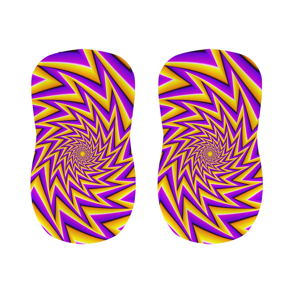 Yellow Big Bang Moving Optical Illusion Bar Stool Covers