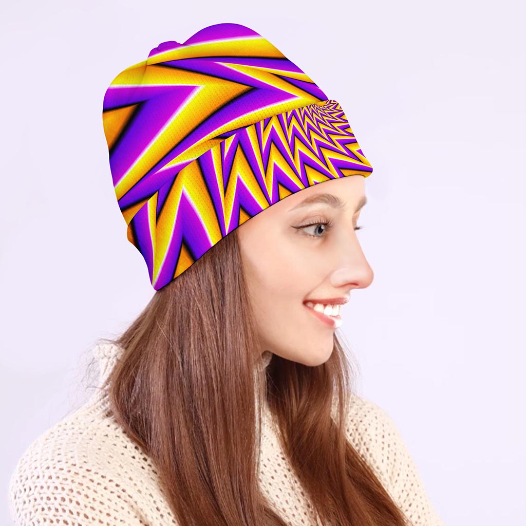 Yellow Big Bang Moving Optical Illusion Beanie