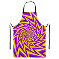 Yellow Big Bang Moving Optical Illusion Bib Apron With Pocket