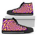 Yellow Big Bang Moving Optical Illusion Black High Top Sneakers