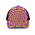 Yellow Big Bang Moving Optical Illusion Black Mesh Trucker Hat