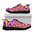 Yellow Big Bang Moving Optical Illusion Black Running Shoes