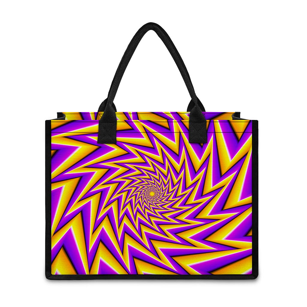 Yellow Big Bang Moving Optical Illusion Canvas Tote Bag
