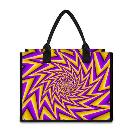 Yellow Big Bang Moving Optical Illusion Canvas Tote Bag