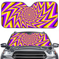 Yellow Big Bang Moving Optical Illusion Car Windshield Sun Shade