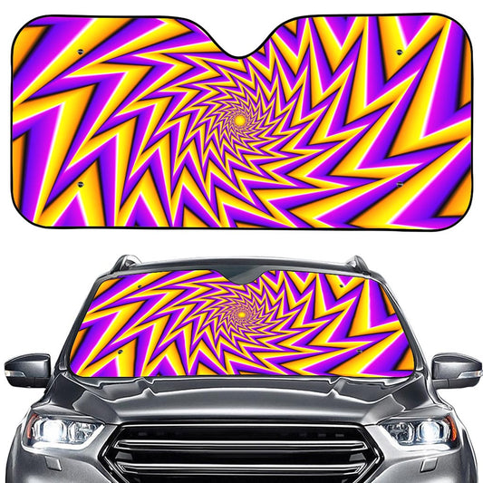 Yellow Big Bang Moving Optical Illusion Car Windshield Sun Shade