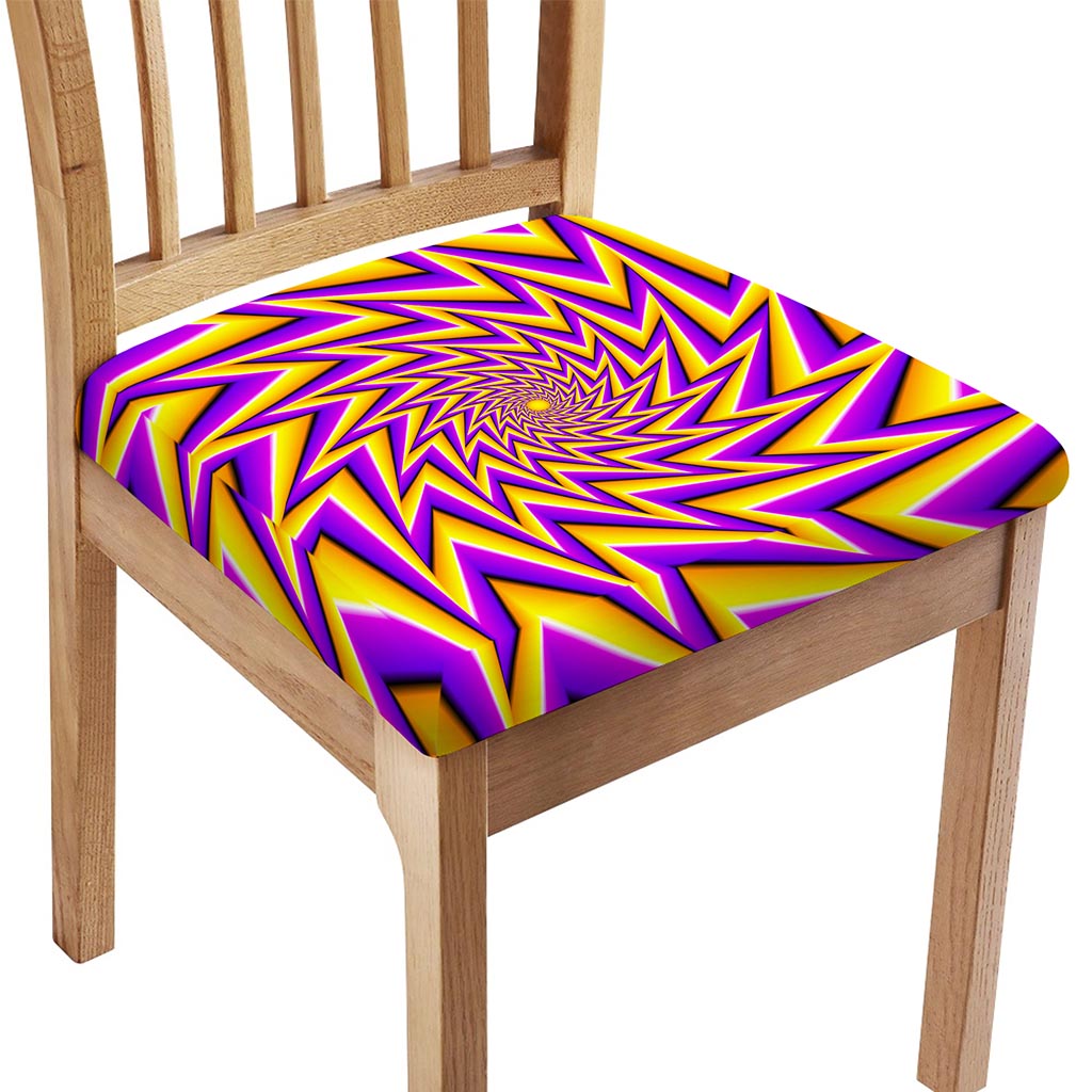Yellow Big Bang Moving Optical Illusion Chair Cushion Cover
