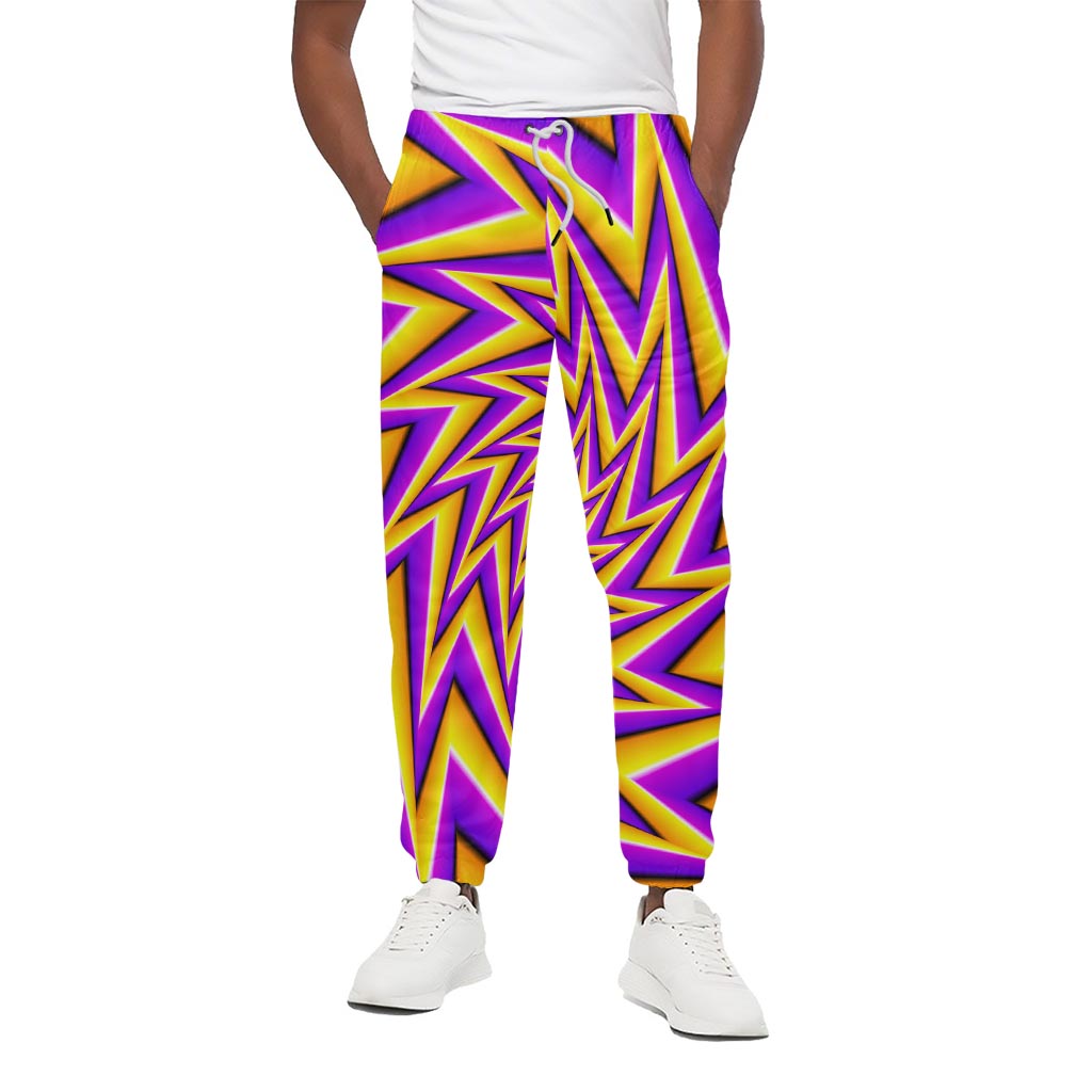 Yellow Big Bang Moving Optical Illusion Cotton Pants