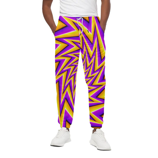 Yellow Big Bang Moving Optical Illusion Cotton Pants