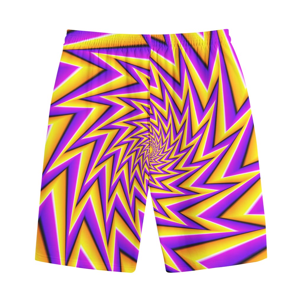 Yellow Big Bang Moving Optical Illusion Cotton Shorts