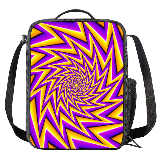 Yellow Big Bang Moving Optical Illusion Crossbody Lunch Bag
