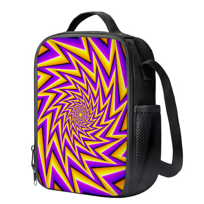 Yellow Big Bang Moving Optical Illusion Crossbody Lunch Bag