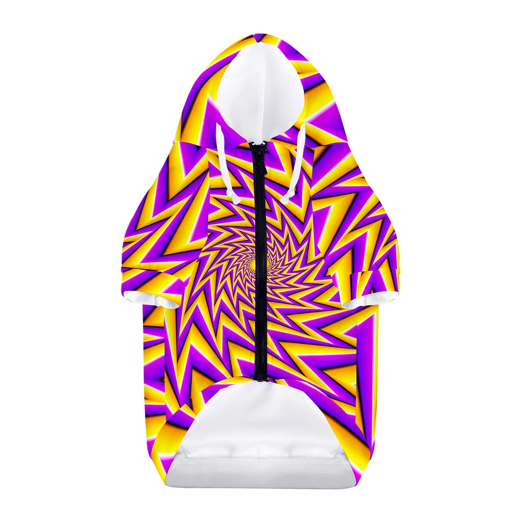 Yellow Big Bang Moving Optical Illusion Dog Zip Up Hoodie