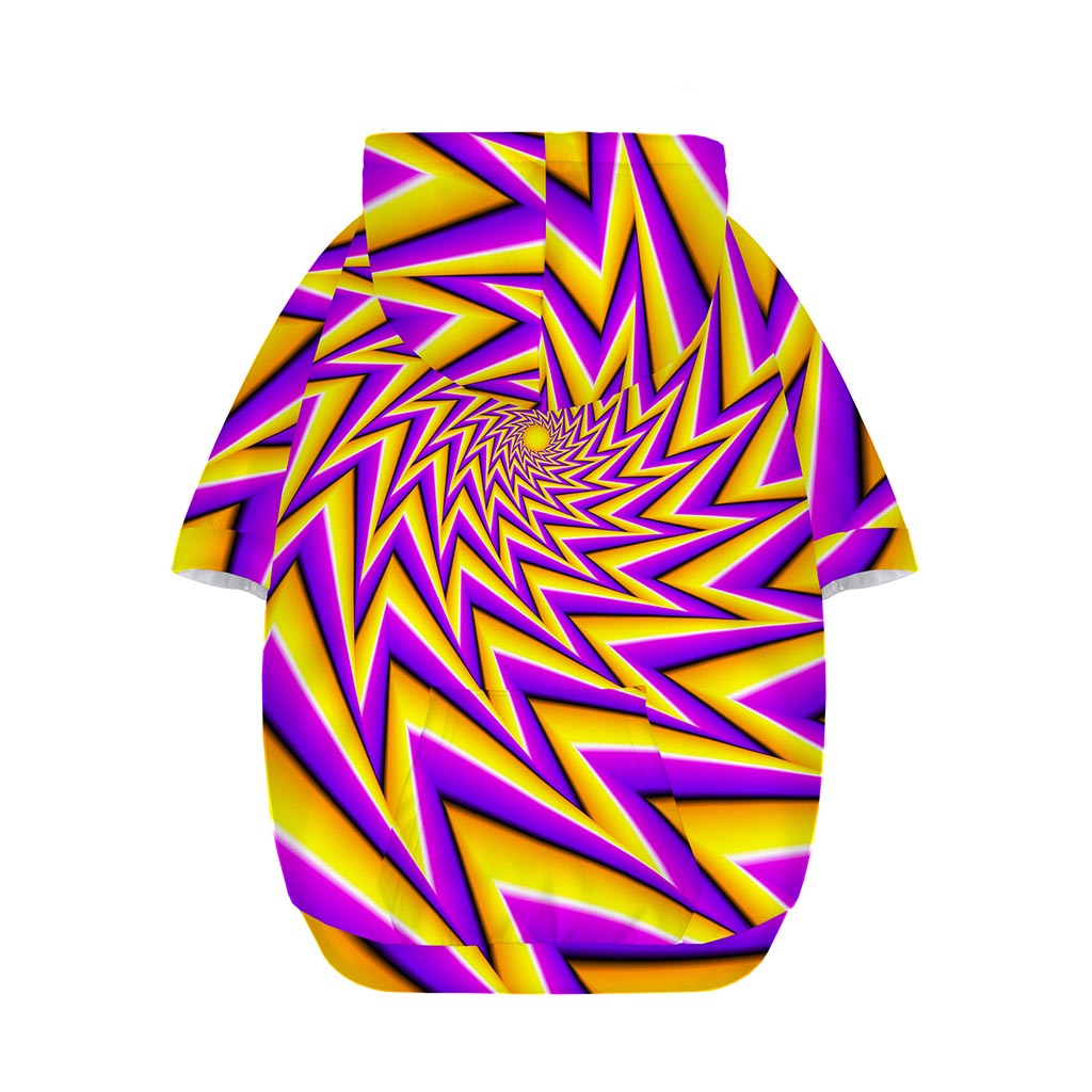 Yellow Big Bang Moving Optical Illusion Dog Zip Up Hoodie