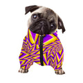 Yellow Big Bang Moving Optical Illusion Dog Zip Up Jacket