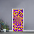 Yellow Big Bang Moving Optical Illusion Door Sticker