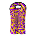 Yellow Big Bang Moving Optical Illusion Double Neoprene Wine Tote