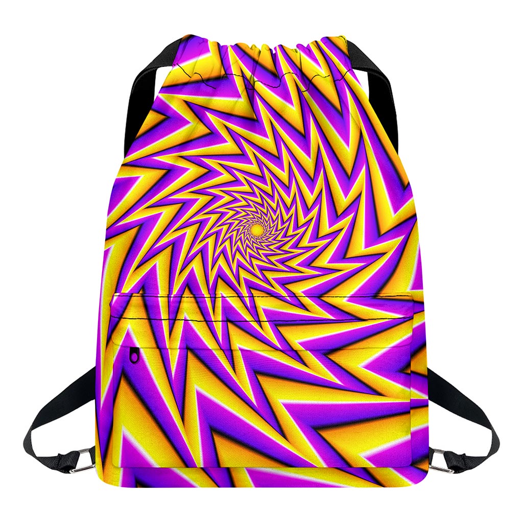 Yellow Big Bang Moving Optical Illusion Drawstring Backpack