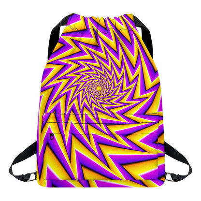 Yellow Big Bang Moving Optical Illusion Drawstring Backpack