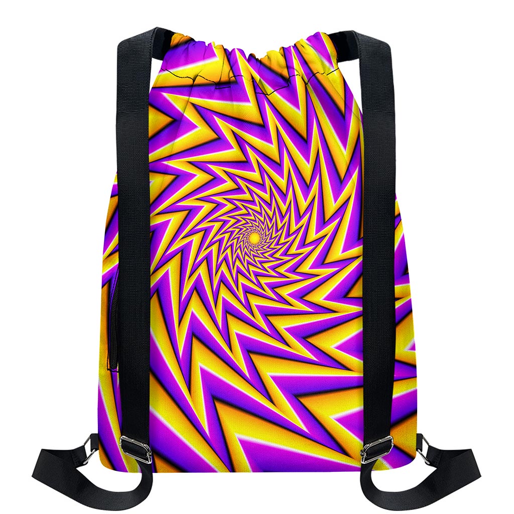Yellow Big Bang Moving Optical Illusion Drawstring Backpack
