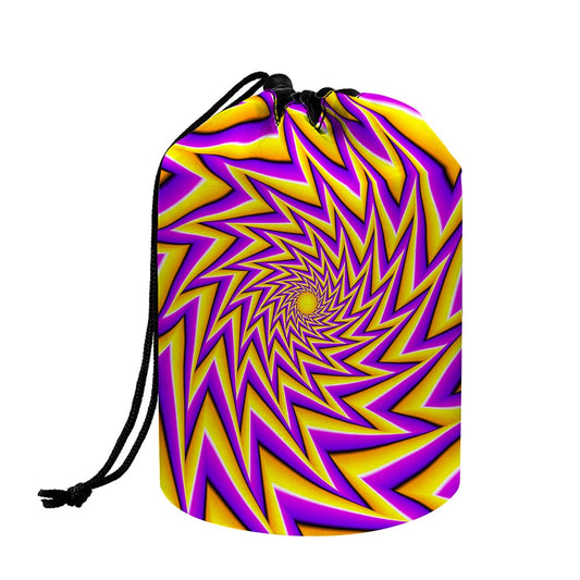 Yellow Big Bang Moving Optical Illusion Drawstring Makeup Bag