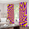 Yellow Big Bang Moving Optical Illusion Extra Wide Grommet Curtains