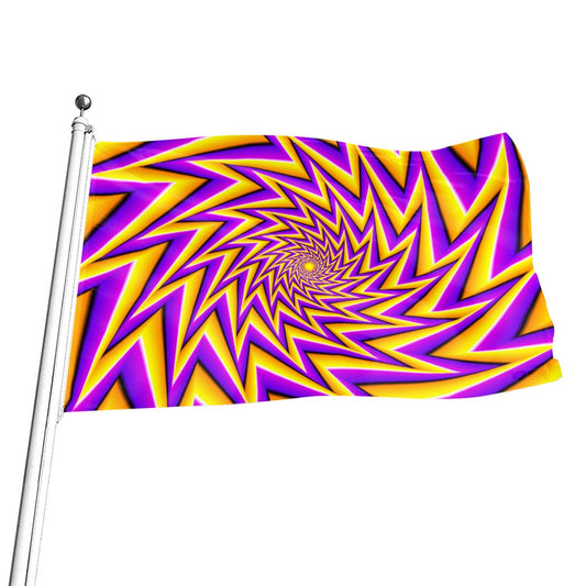 Yellow Big Bang Moving Optical Illusion Flag