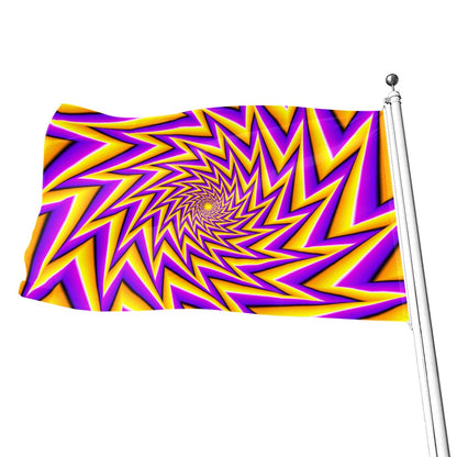 Yellow Big Bang Moving Optical Illusion Flag