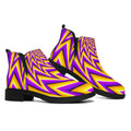 Yellow Big Bang Moving Optical Illusion Flat Ankle Boots