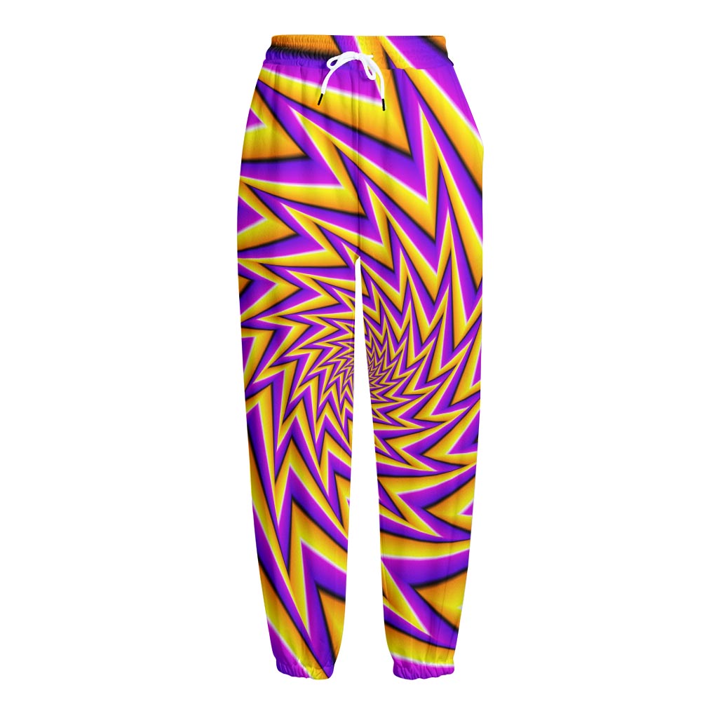 Yellow Big Bang Moving Optical Illusion Fleece Lined Knit Pants