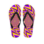 Yellow Big Bang Moving Optical Illusion Flip Flops