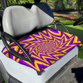 Yellow Big Bang Moving Optical Illusion Golf Cart Seat Cover