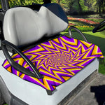 Yellow Big Bang Moving Optical Illusion Golf Cart Seat Cover