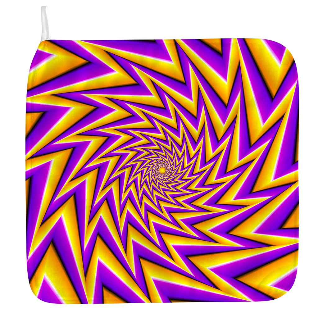 Yellow Big Bang Moving Optical Illusion Hand Towel