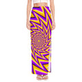 Yellow Big Bang Moving Optical Illusion High Slit Maxi Skirt