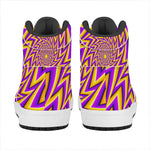 Yellow Big Bang Moving Optical Illusion High Top Leather Sneakers