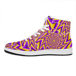 Yellow Big Bang Moving Optical Illusion High Top Leather Sneakers