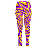 Yellow Big Bang Moving Optical Illusion High-Waisted Pocket Leggings