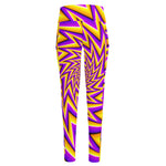 Yellow Big Bang Moving Optical Illusion High-Waisted Pocket Leggings