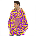 Yellow Big Bang Moving Optical Illusion Hoodie Blanket