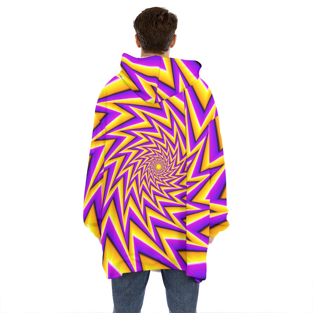 Yellow Big Bang Moving Optical Illusion Hoodie Blanket