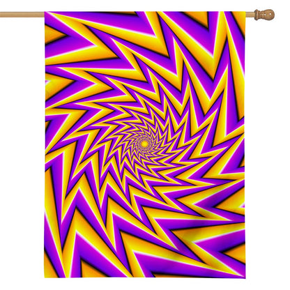 Yellow Big Bang Moving Optical Illusion House Flag
