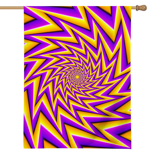 Yellow Big Bang Moving Optical Illusion House Flag