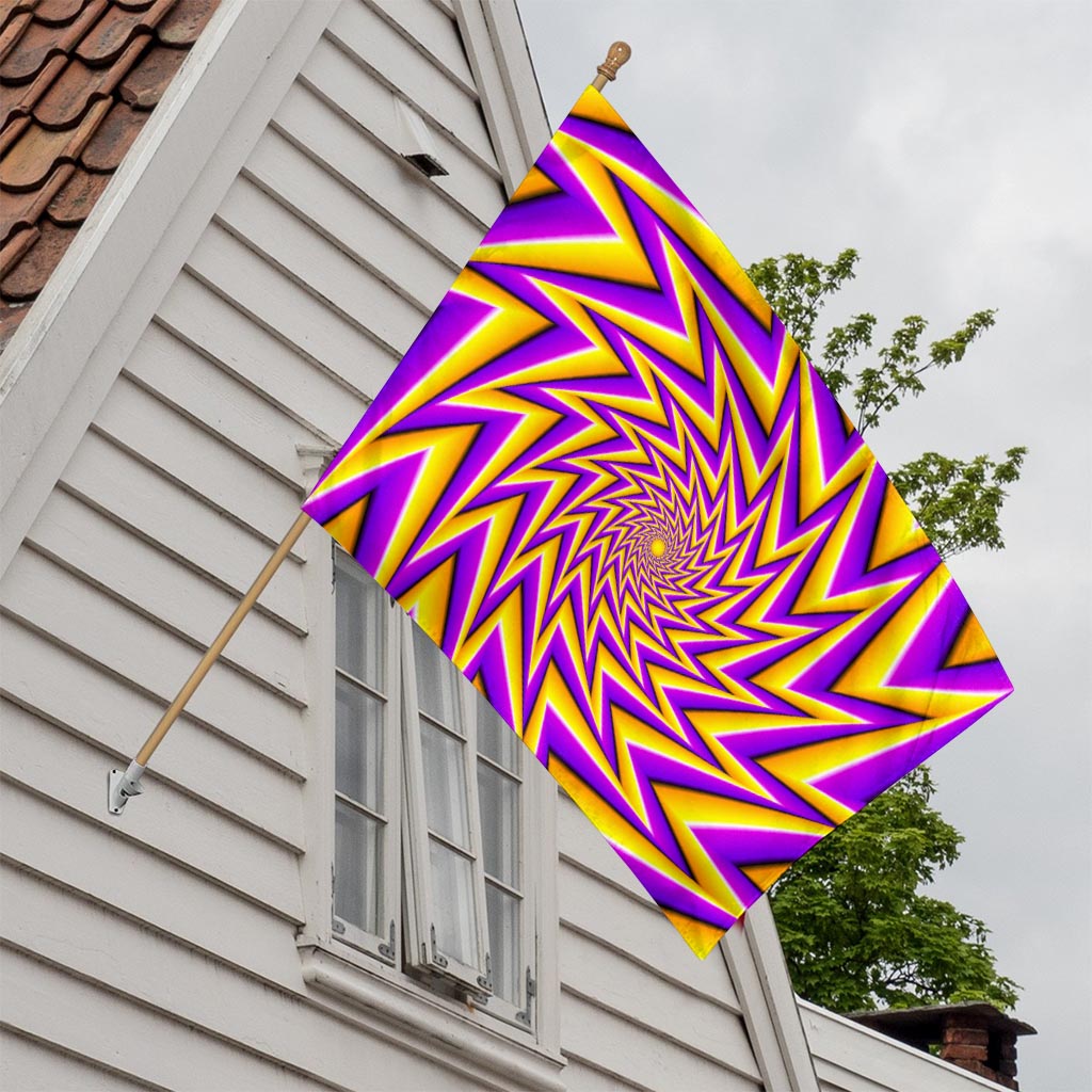 Yellow Big Bang Moving Optical Illusion House Flag